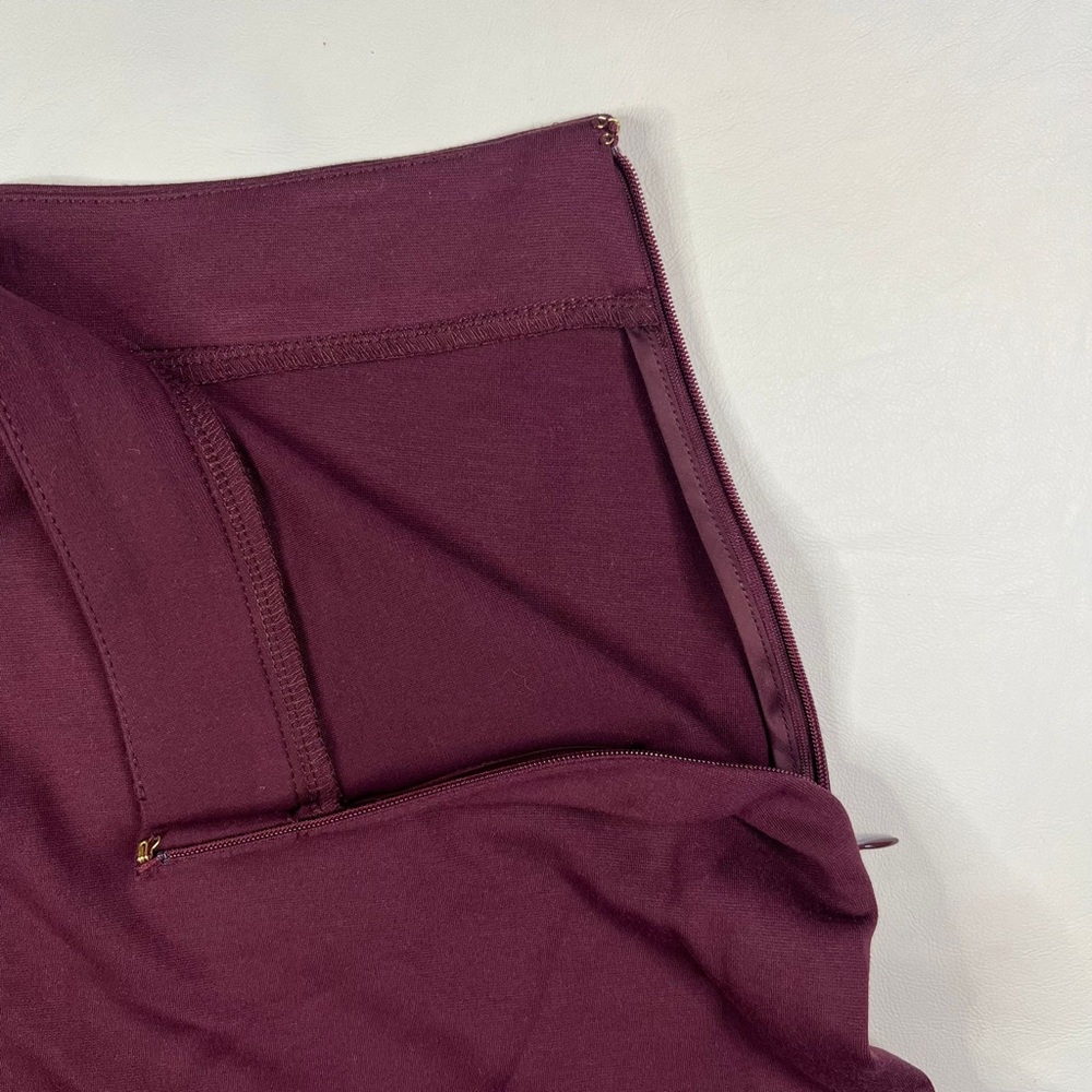NWT MICHAEL MICHAEL KORS Cordovan Mixed-Media Flare Mini Skirt Faux Leather - Picture 8 of 12